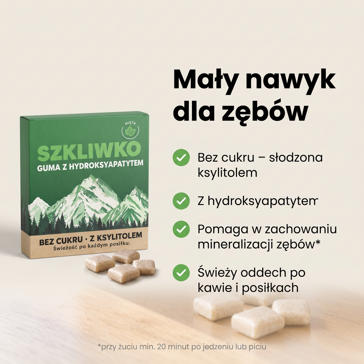 Szkliwko – guma bez cukru z ksylitolem i hydroksyapatytem