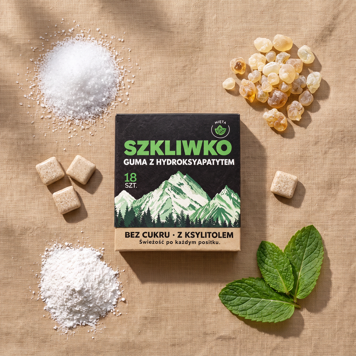 Składniki gumy Szkliwko